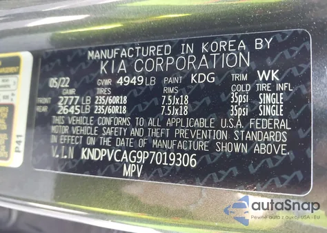 2023 Kia Sportage Hybrid Ex from USA, damaged, VIN KNDPVCAG9P7019306